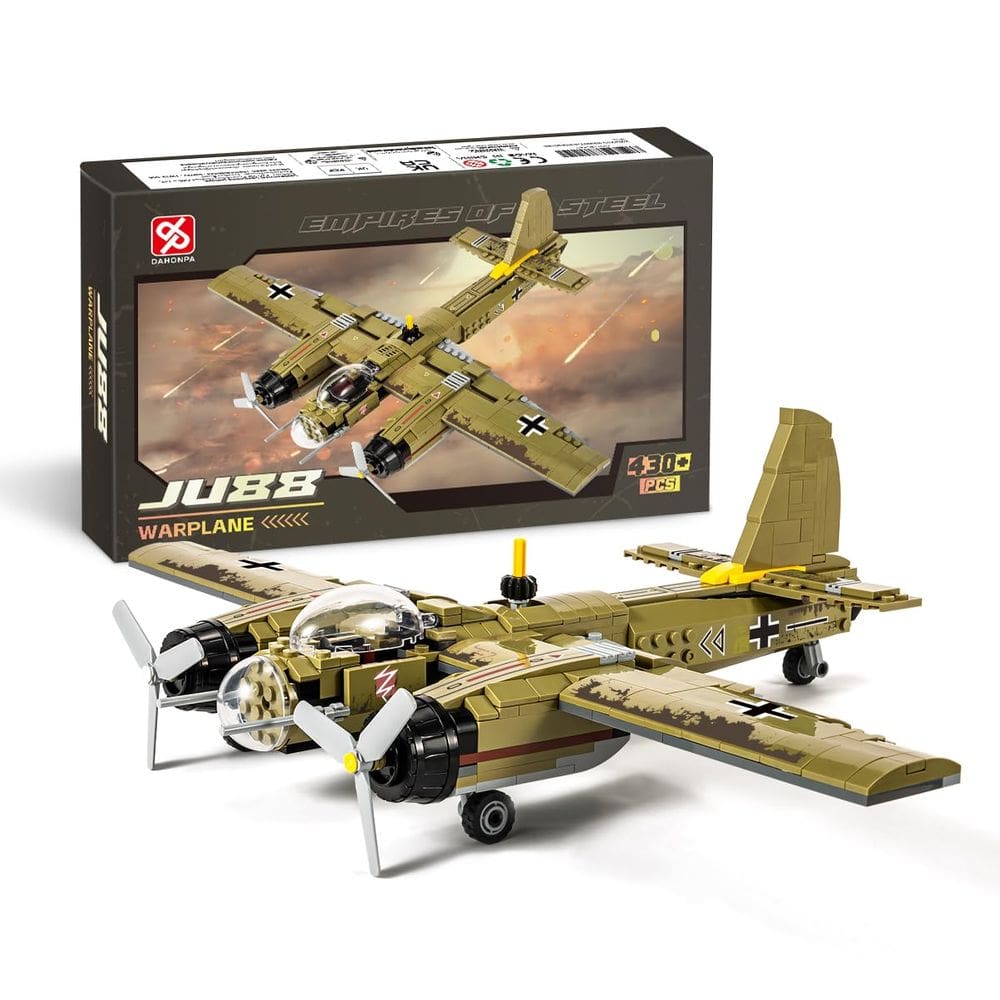 Conjunto de construção DAHONPA JU88 Bomber Plane Junker Aircraft 430 unidades ou mais