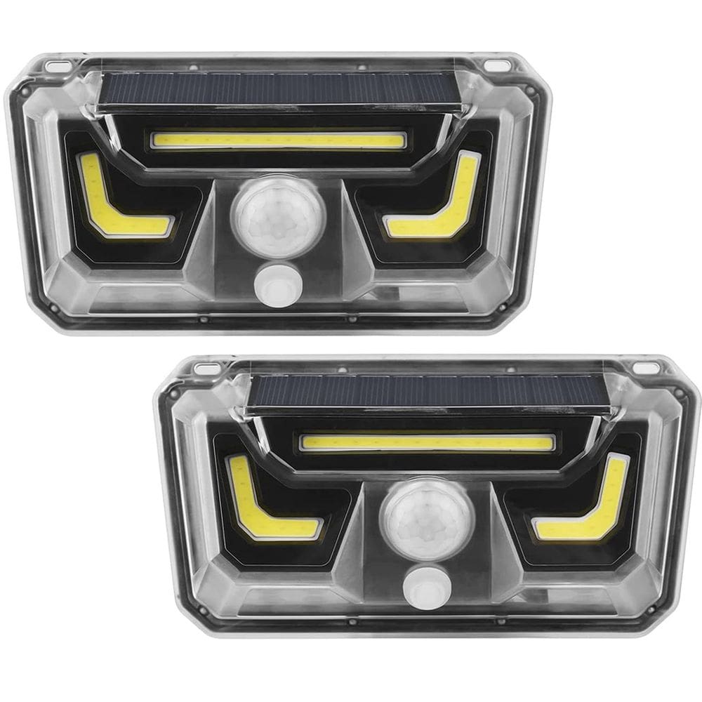 Luminaria Solar Parede Arandela Kit 2 Uni Sensor Movimento Presença Bionic Led Spot Lampada Parede