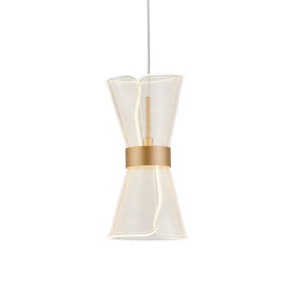 Pendente Roll Moderno Dourado E Acrílico Translúcido