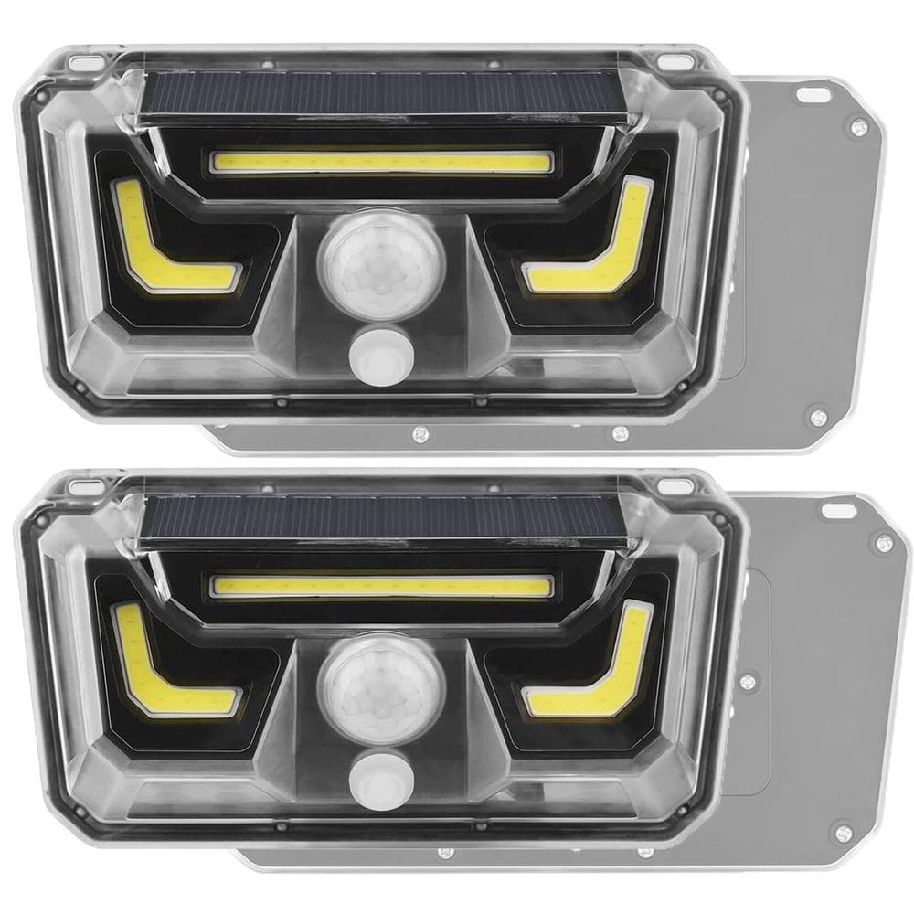 Luminaria Solar Arandela Parede Kit 2 Uni Spot Balizador Sensor Movimento Led Bionic Segurança