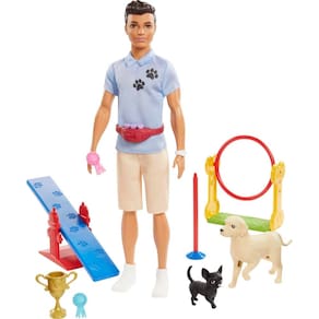 Playset Barbie Careers Dog Trainer com boneca Ken e 2 cães