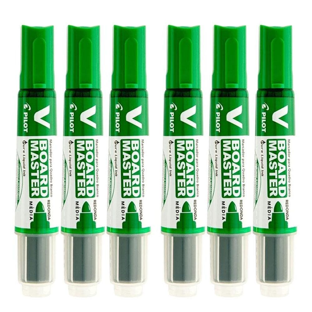 Pincel para Quadro Branco Recarregável Board Master Verde 6 Unidades - Pilot