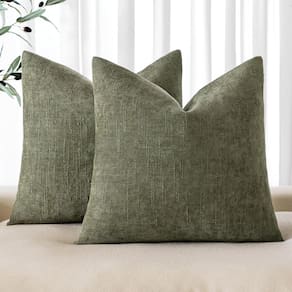 Capas de almofadas decorativas MIULEE Chenille 45x45cm Olive