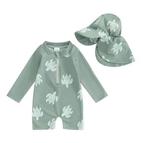 Roupa de banho Hnyenmcko Baby/Toddler Boy Rash Guard de 6 a 12 meses