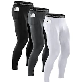 Calças de compressão Niksa masculinas com bolso para esportes