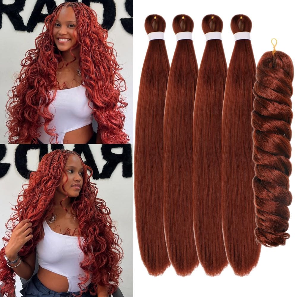 Trançando o cabelo Gozill Ginger Tinsel 350 pré-esticado