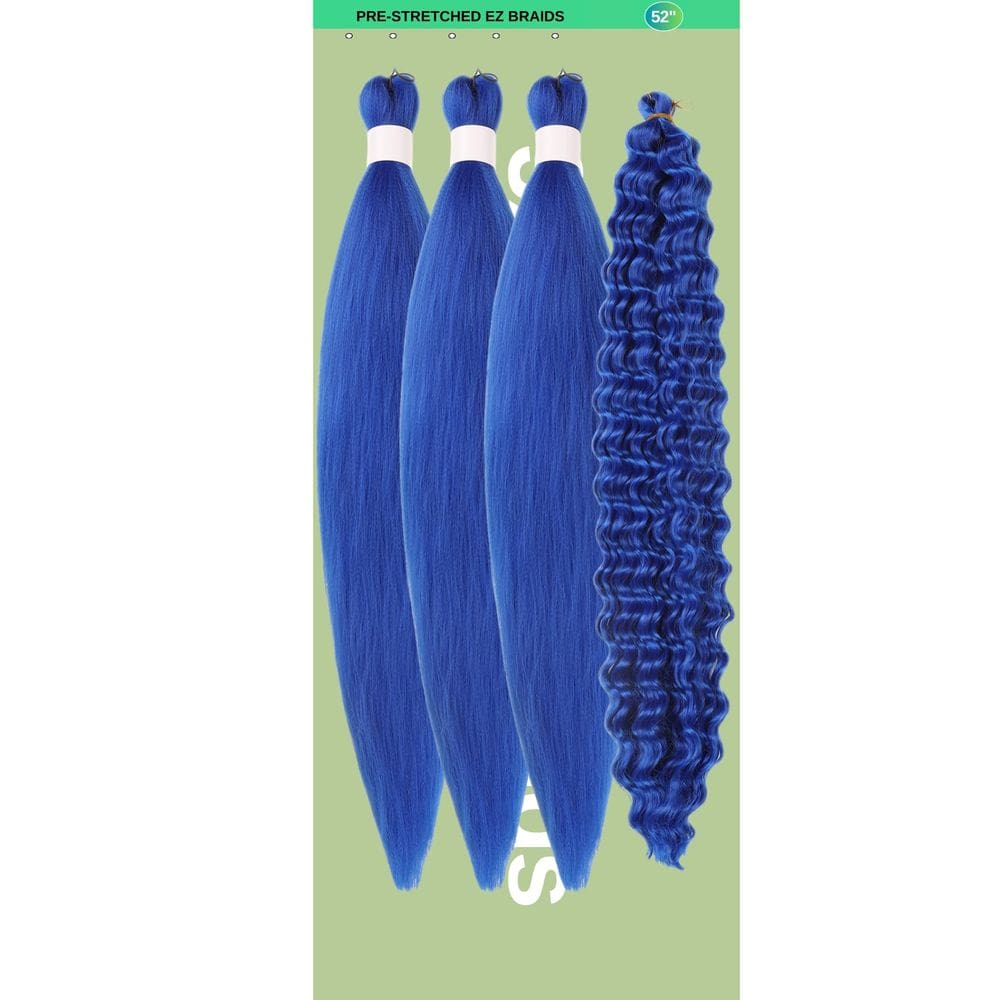Cabelo trançado Gozill Blue Pré-esticado Curly Deep Wave