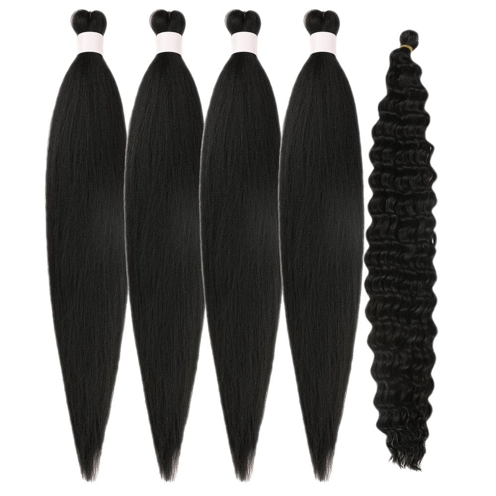 Gozill para cabelo trançado, pré-esticado, encaracolado, ondulado, preto