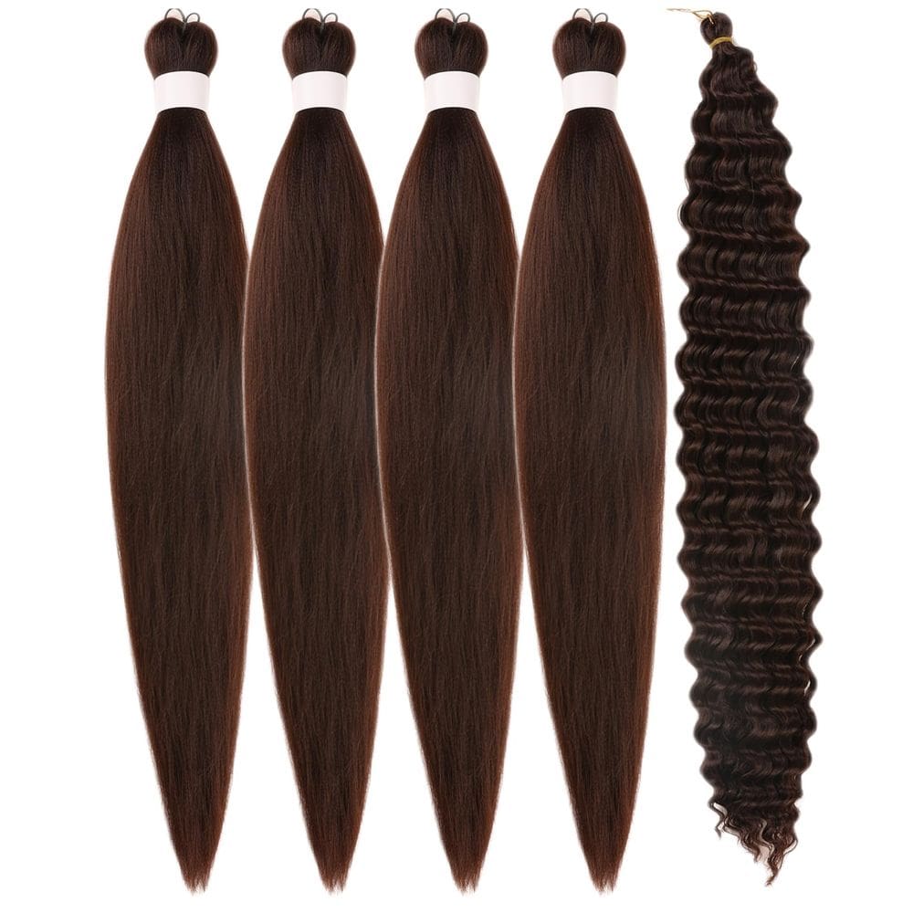 Cabelo trançado Gozill Brown Pré-esticado Curly Deep Wave