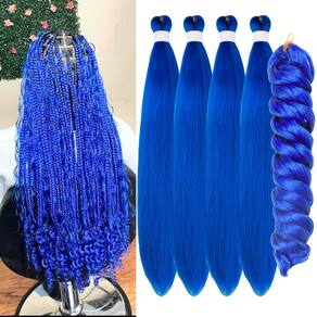 Cabelo trançado Gozill Blue pré-esticado Curly Ocean Wave