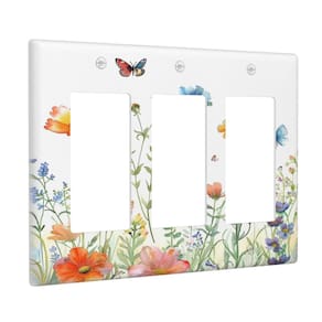 Placa de parede decorativa Yamxbfa Boho Blue Wildflower Orange