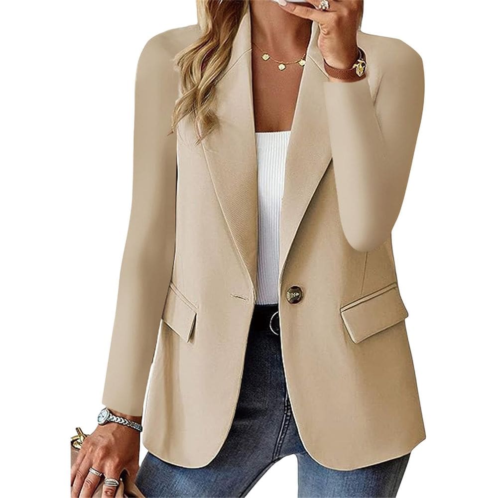 Blazer Tednrk 2025 moderno de manga comprida com botões para mulheres