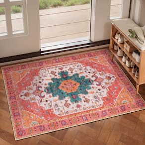 Tapete Area Ciicool lavável vintage 60x90cm Boho Entryway