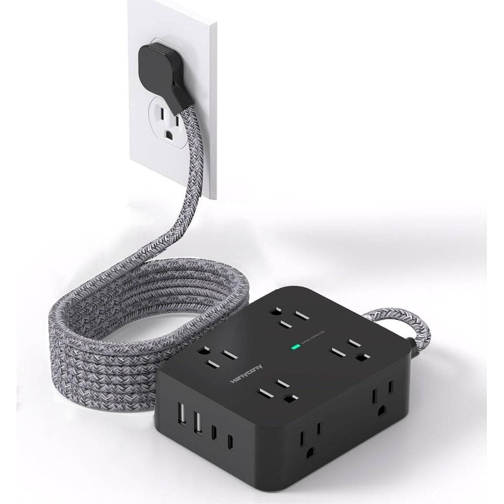 Cabo longo Power Strip HANYCONY de 3 m com 8 tomadas e 4 portas USB