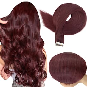 Fita adesiva em extensões de cabelo Full Shine Wine Red 30 g 20 unidades 30 cm