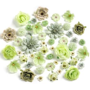 Cabeças de flores artificiais YYHUAWU Faux Peony Daisy Rose x48