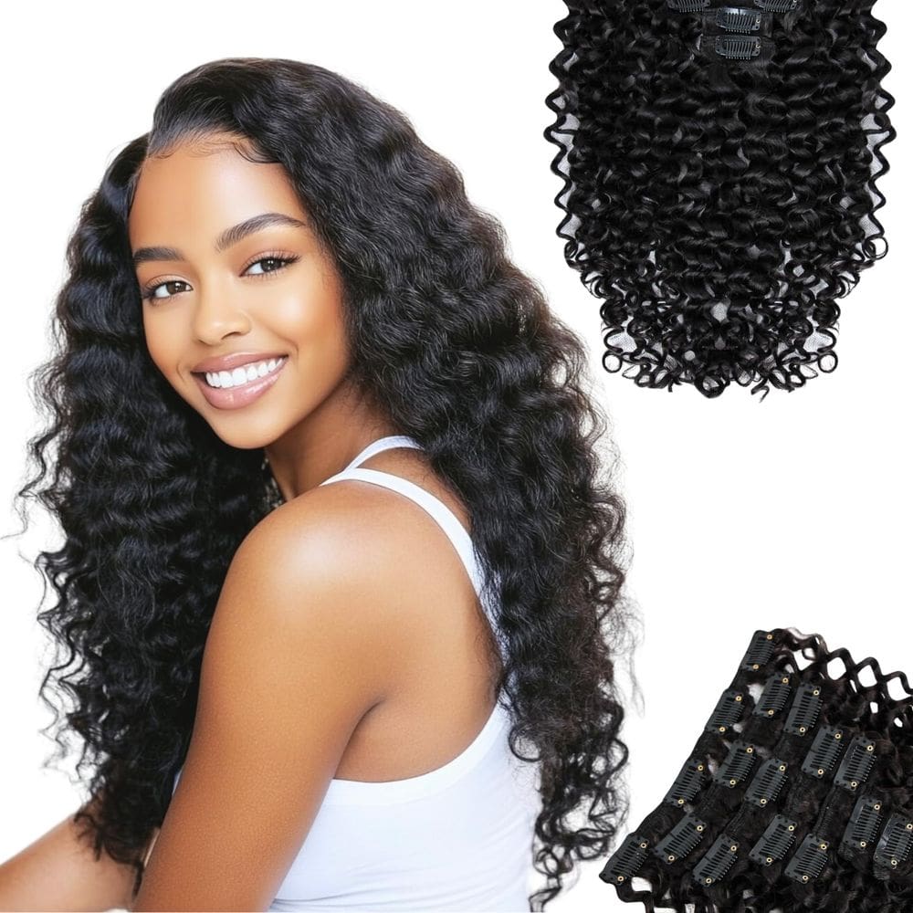 Extensões de clipe SIYUSI Water Wave Brazilian Remy Hair