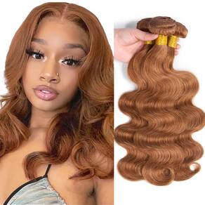 Pacotes de cabelo AuokMar Color 30 Brown Body Wave 150% de densidade