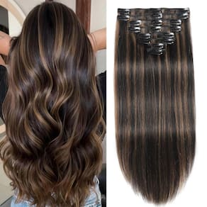 Extensões de cabelo Clip in FIPOHIRA Natural Black to Chestnut