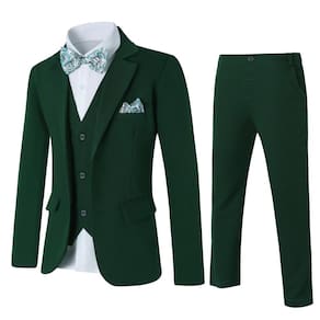 Smoking Suit DISAUR para meninos, verde de 9 a 10 anos, com 6 peças