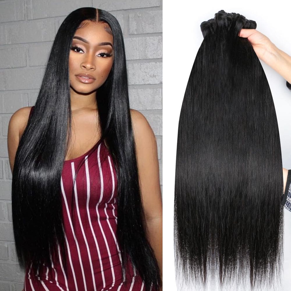 Pacotes de cabelo IQOMOQ 16A Straight 30 35 40cm 100% brasileiros