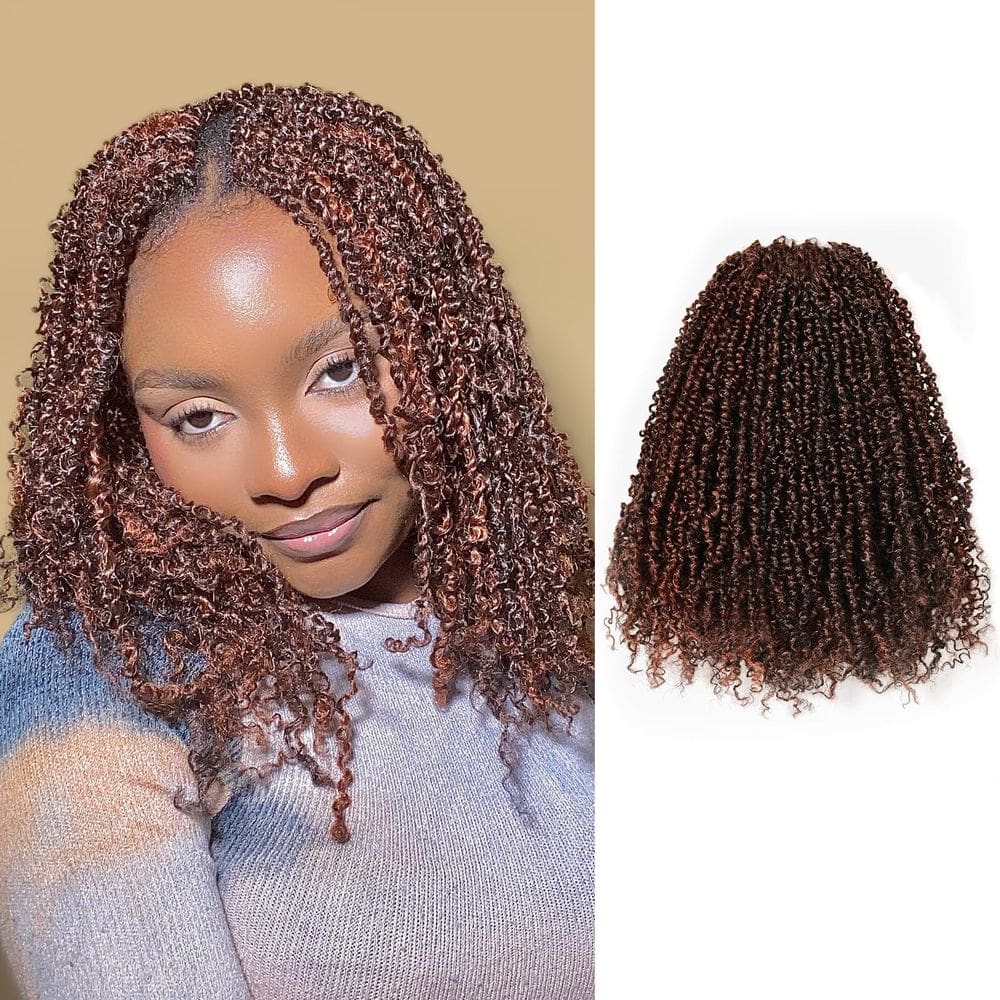 Cabelo de crochê GIX Yanky Twist 20 cm, 8 pacotes (240 fios), preto