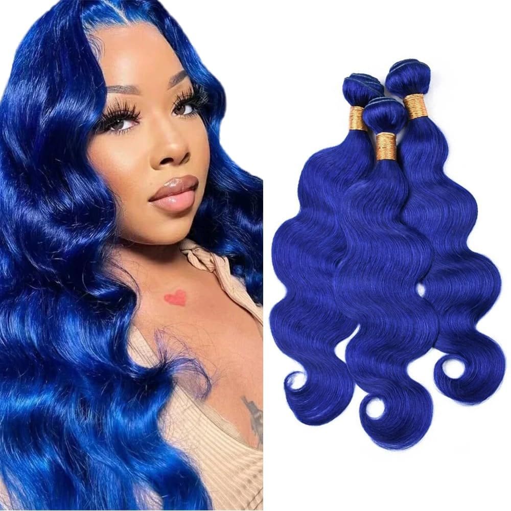 Extensões de cabelo GveoxVO Pure Blue Body Wave 8A Brazilian