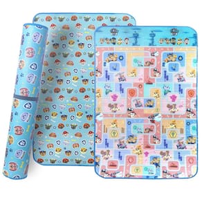 Tapete de Atividades Infantil Dobrável Tapetão Rolo 1,20x1,80m Dupla Face Meninos Estampa Patrulha Canina