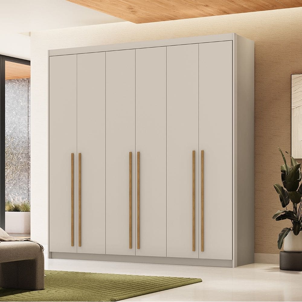 Guarda Roupa Roupeiro Casal Dubai 6 Portas Fendy Vila Rica