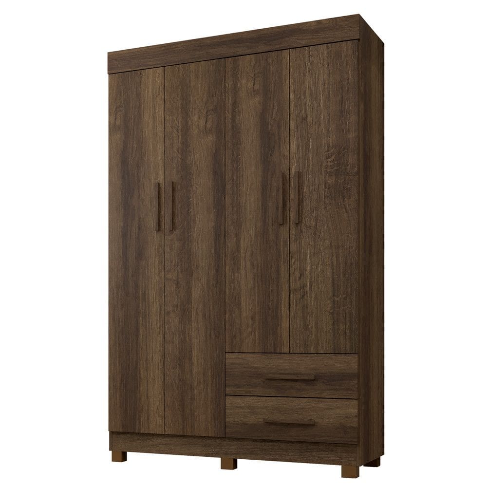 Guarda Roupa Leblon 4 Portas 2 Gavetas 5 Prateleiras - Benetil