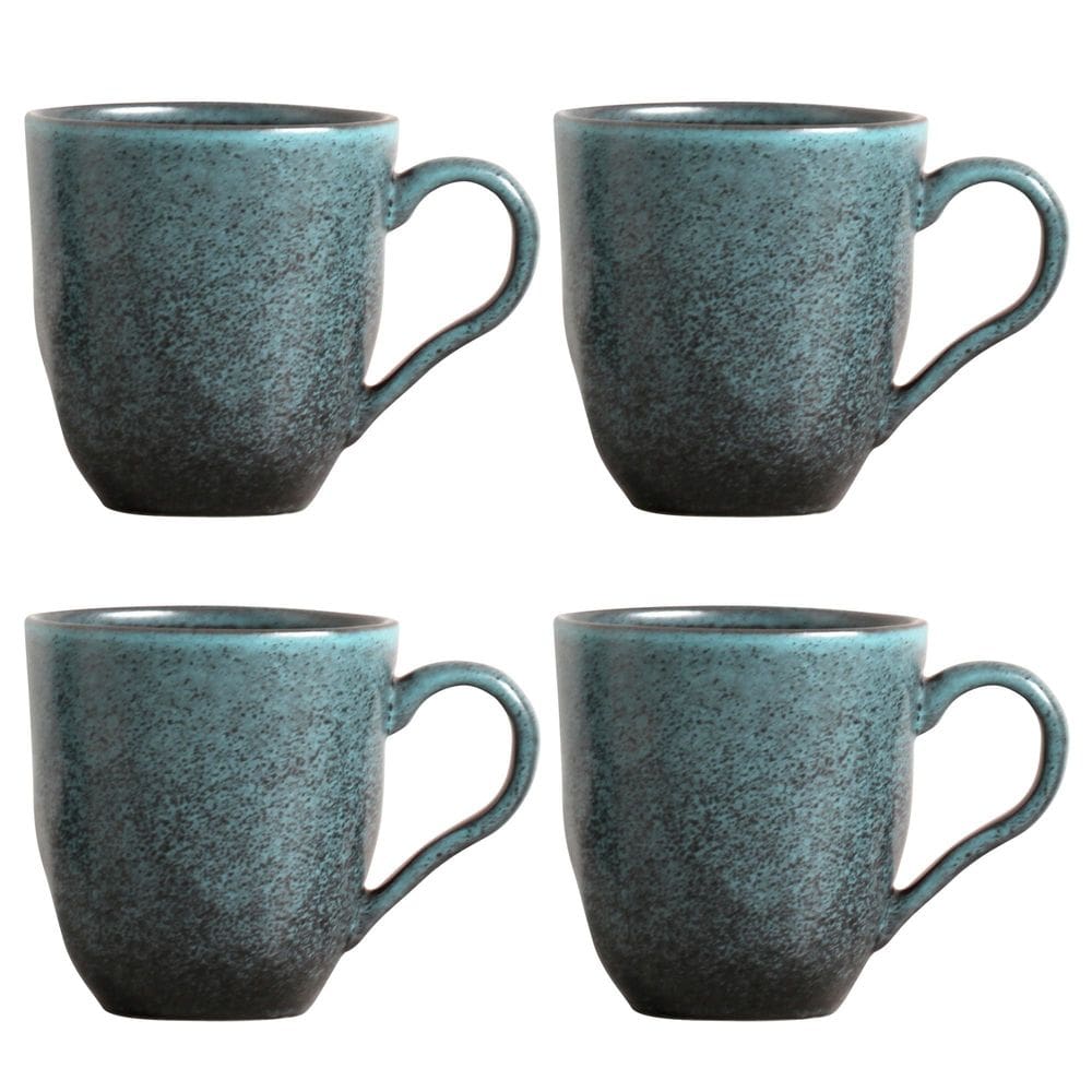 Conjunto de 4 Canecas Stoneware Orgânico Petroleum 273ml - Porto Brasil