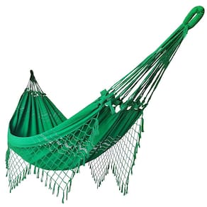 Rede de Dormir Casal Balanço de Algodão Reforçada 3,80m x 1,50m Verde Bandeira