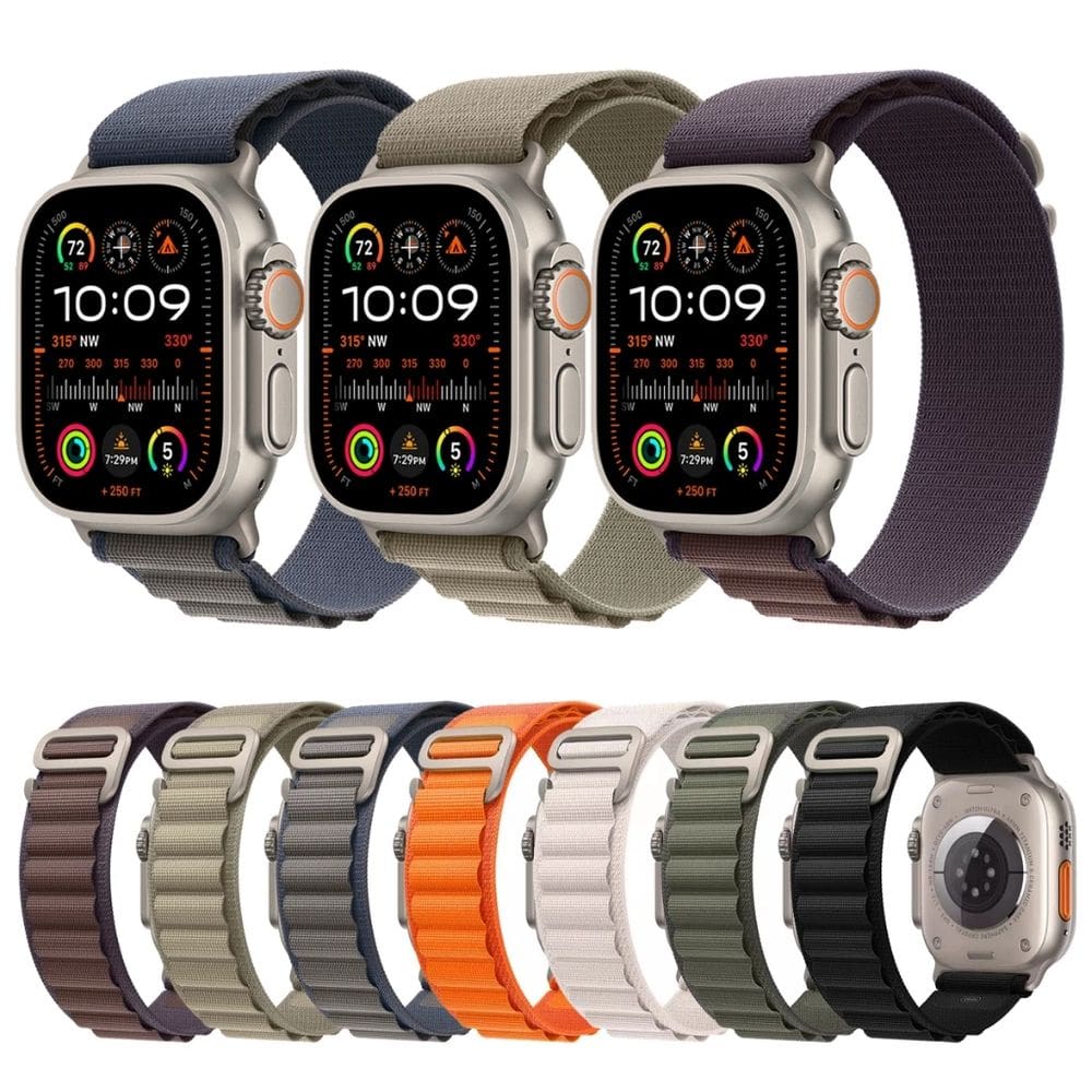 Pulseira de Loop Alpino Watch Ultra Serie 9 8 7 SE 6 5 4 3 2 1 Banda de nylon 49mm 45mm 44mm 42mm