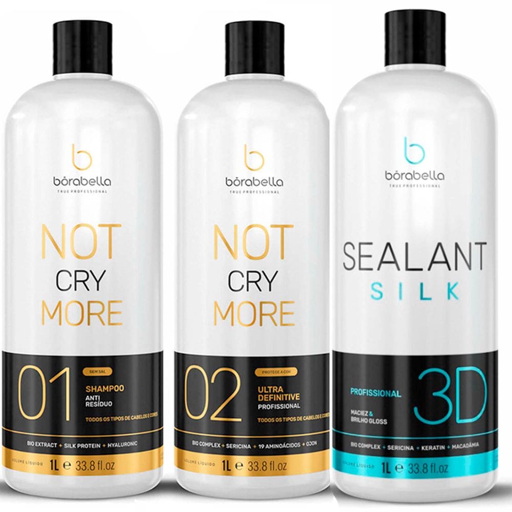 Kit Progressiva  Not Cry More e Selagem Silk 3D Borabella
