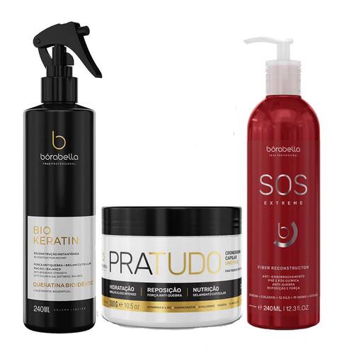 imagem-Kit SOS, Queratina keratin e Mascara Pra tudo Borabella