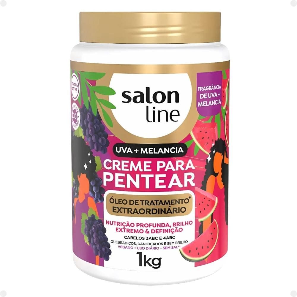Creme Para Pentear Salon Line Óleo de Tratamento Extraordinário Uva + Melancia 1kg