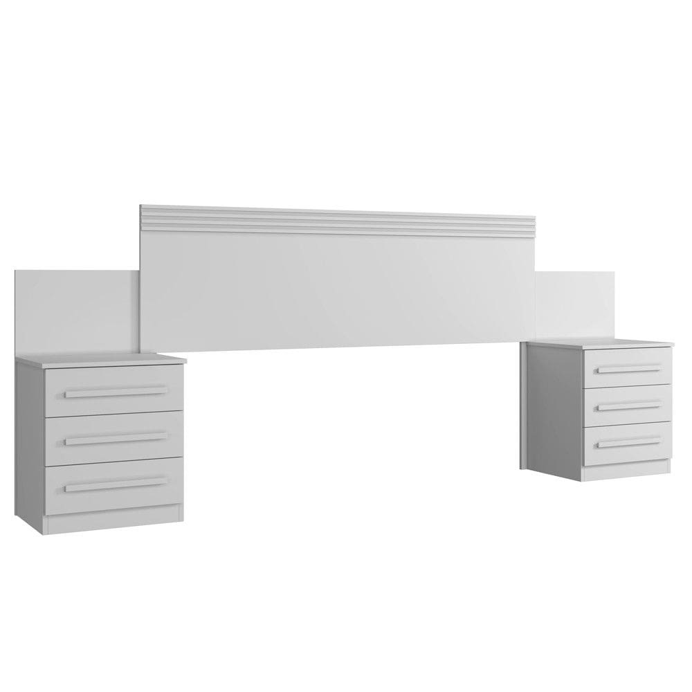 Cabeceira Extensiva Para Box Ferrara 140-160 Cm Com 2 Mesas De Cabeceira - Benetil