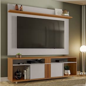 Rack com Painel para Tv até 70 Polegadas 180cm com Ripado Freijó Trend/Off White TX