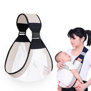 Sling Bebe Carregador Canguru Segurar Filho Ajustavel Cor:Bege