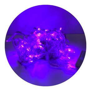Cordão Com 100 Lampadas De Led Formato Pequena Gota 10 Metros Fio Crystal Cor:Roxa