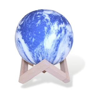 Luminaria Pendente Planeta Galaxia Universo 3d Abajur Usb Com Controle RGB Colorido Cor:Branco
