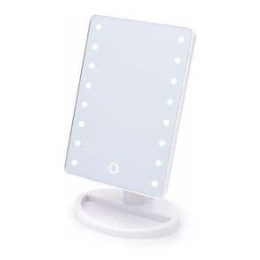 Espelho De Maquiagem 16 Leds Anti-Embaçante Camarim Portatil Cor:Preto