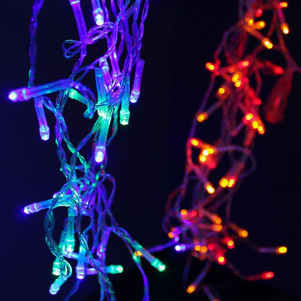 Pisca de LED Cascata 100L 3M X 70CM 8 Modos Tomada Natal Ano Novo Festas Cores:Colorido