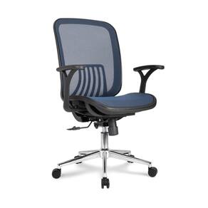 Cadeira de Escritório DT3 Celeste - Ergonômica - Suporte Lombar Encosto Reclinável - Azul - 11736-8