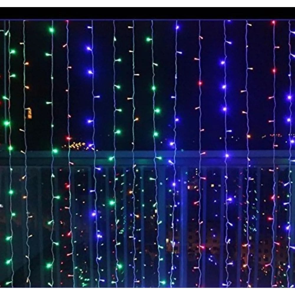 Cortina 6m de Luz de Led Com 320 Lampadas Pisca De Natal Cor Led:Colorido