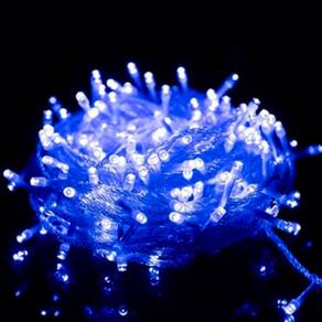 Cortina 6m de Luz de Led Com 320 Lampadas Pisca De Natal Cor Led:Azul