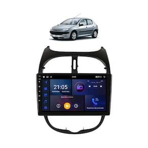 Kit Multimídia Peugeot 206 ano 2004 / 2010 Android 9 Pol 2/32Gb Carplay - Vision 8990CP