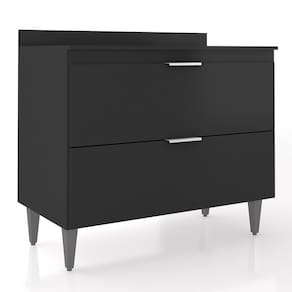 Balcão de Cozinha Com Tampo 100cm Pérola Preto Z34 - Mpozenato