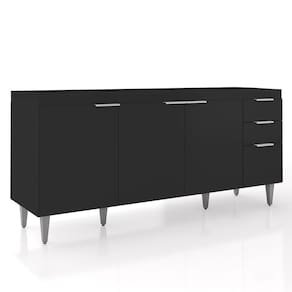 Balcão Para Pia 180cm Sem Tampo Pérola Z34 Preto - Mpozenato