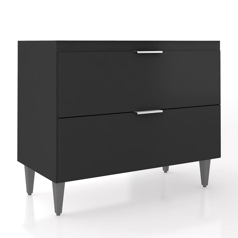 Balcão Para Pia 100cm Sem Tampo Pérola Z34 Preto            - Mpozenato